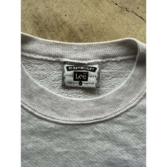 Lee Spellout Embroidered Gray Sweatshirt Size Womens Large Made in USA - Picture 3 of 7